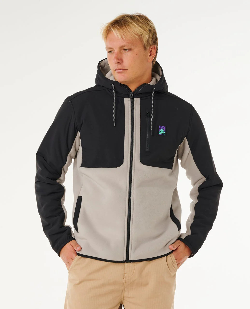 Anti Series Search Zip Fleece in Stone