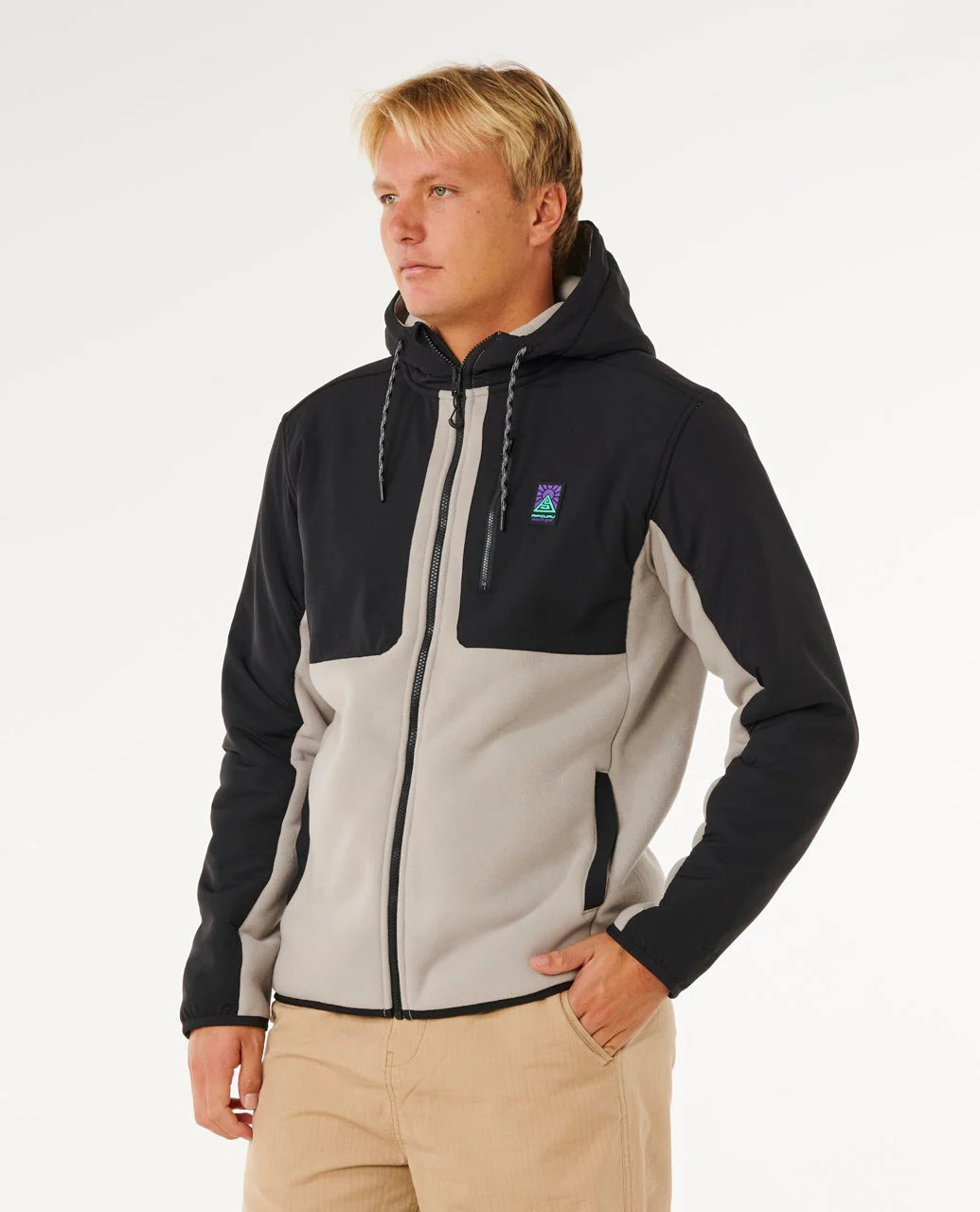 Anti Series Search Zip Fleece in Stone