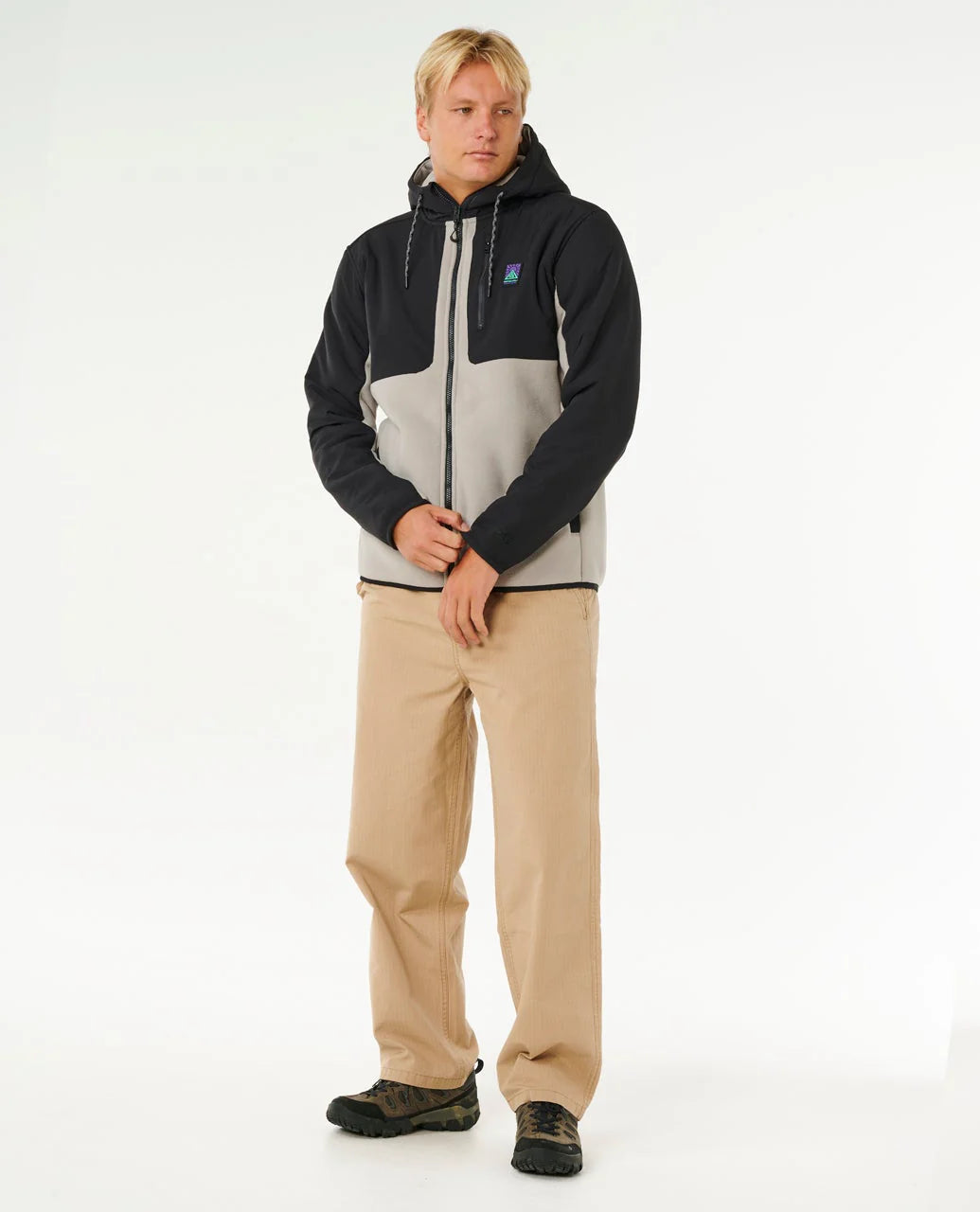 Anti Series Search Zip Fleece in Stone