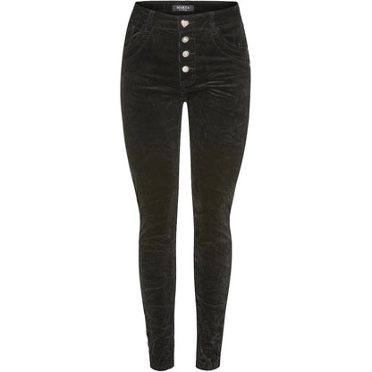Lina Velvet Stretch Jeans in Black
