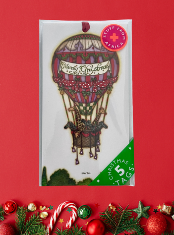 Airballoon Safari Christmas Gift Tag Pack