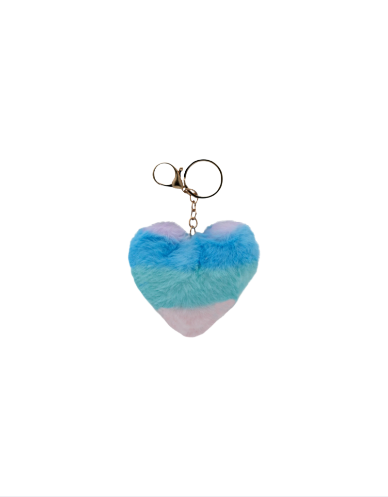 Plush Rainbow Heart Keyring