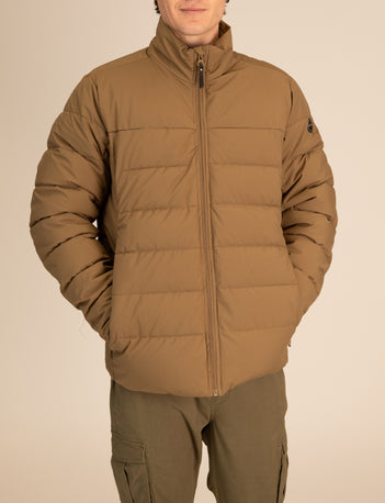 Trip Puffer Jacket in Tan
