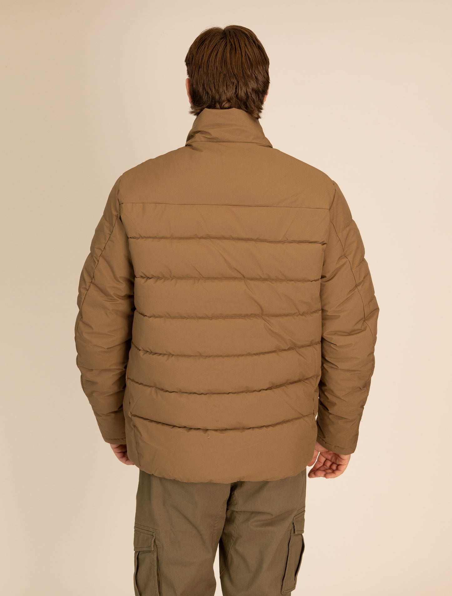 Trip Puffer Jacket in Tan