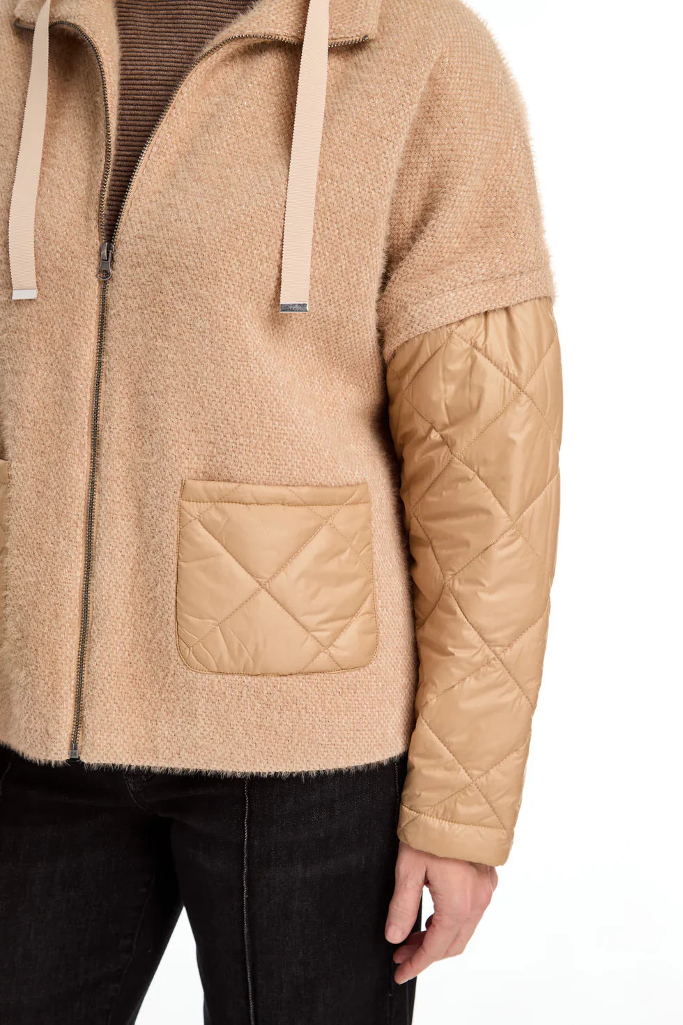 Sparkle Knit Jacket in Café Latte