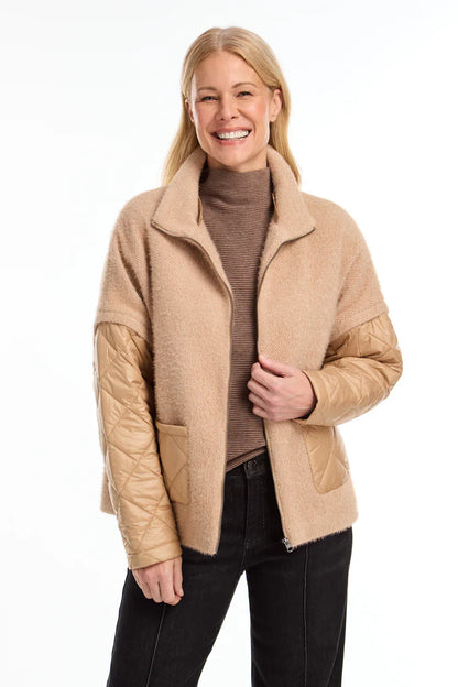 Sparkle Knit Jacket in Café Latte