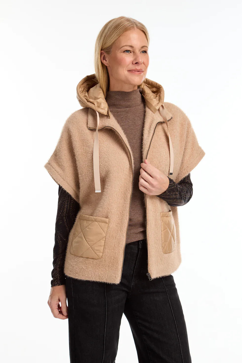 Sparkle Knit Jacket in Café Latte