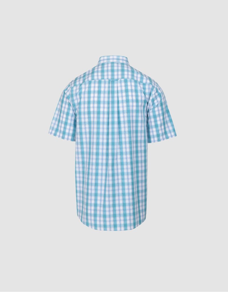 Trey Classic Check 100% Cotton Shirt in Blue