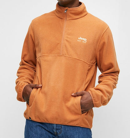 1/4 Zip Polar Fleece Sweatshirt in Copper