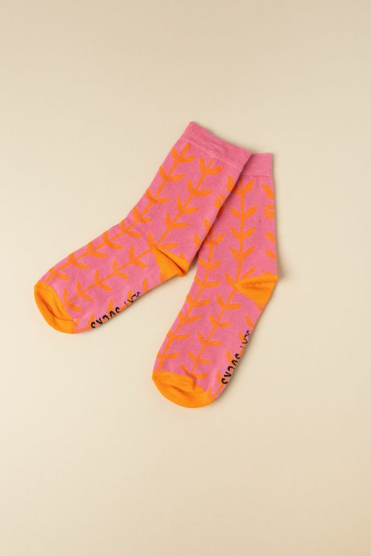 Skinny laMinx Bamboo Orla Hot Pink Socks