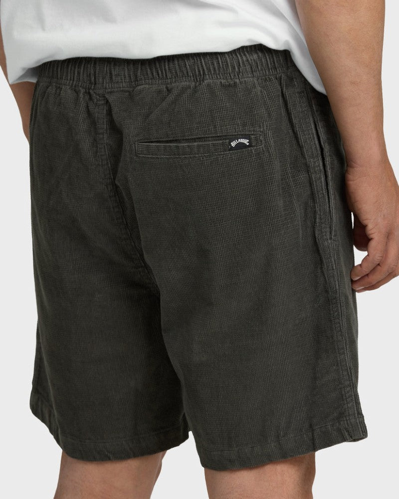 Larry Cord Shorts in Washed Black