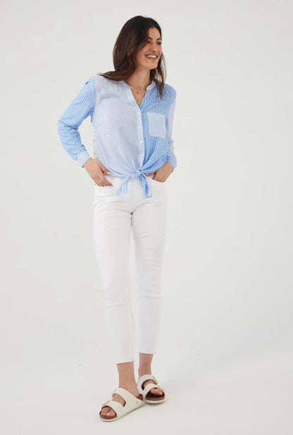 Olivia Slim Ankle Fray White Jeans