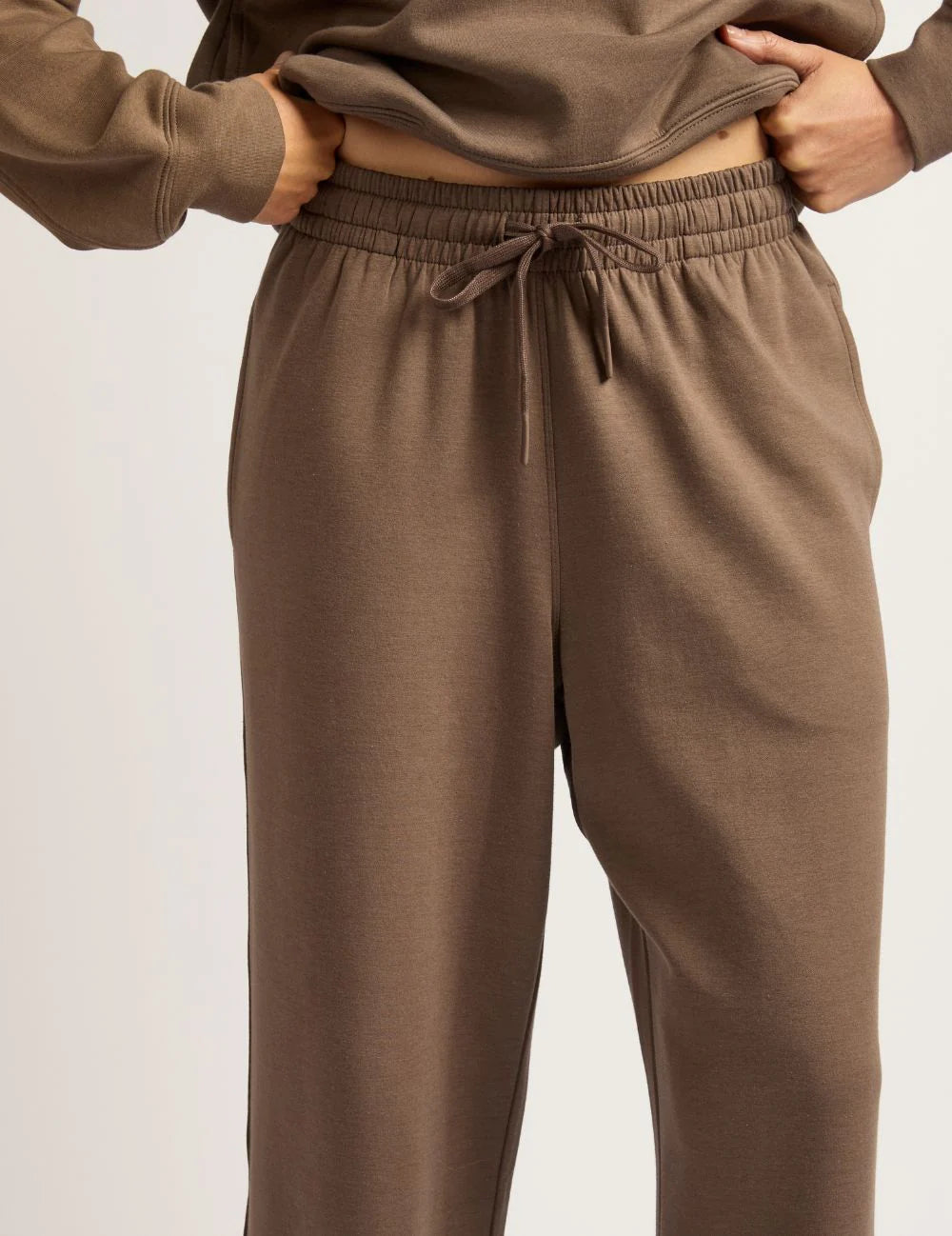 Bamboo Tech Fleece Crew Neck Sweater in Oyster