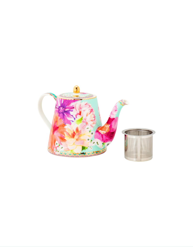 Dahlia Daze Teapot With Infuser in Sky