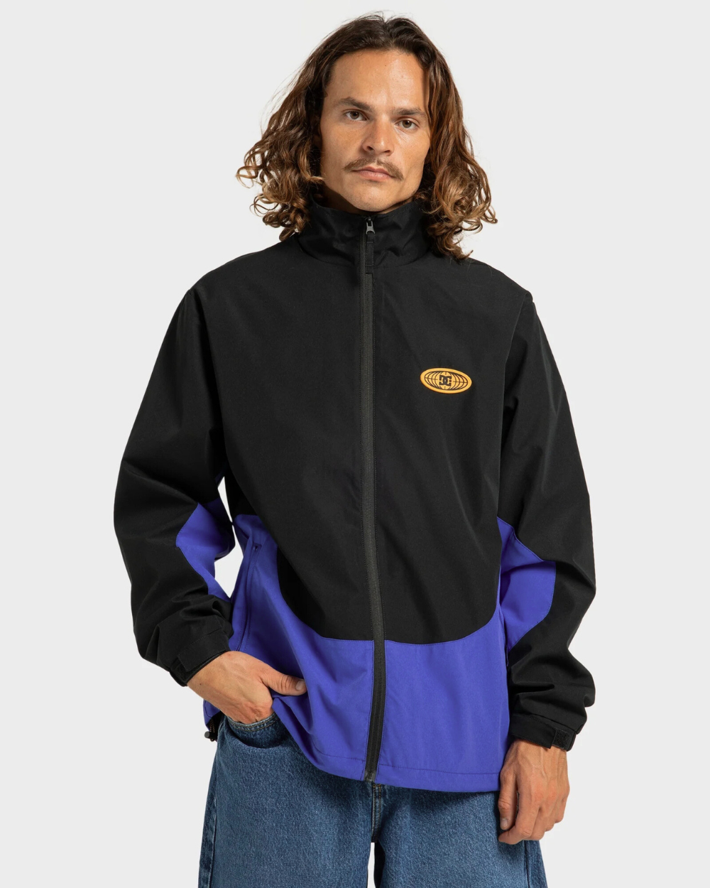 All Terrain Windbreaker Jacket in Black / Royal Blue