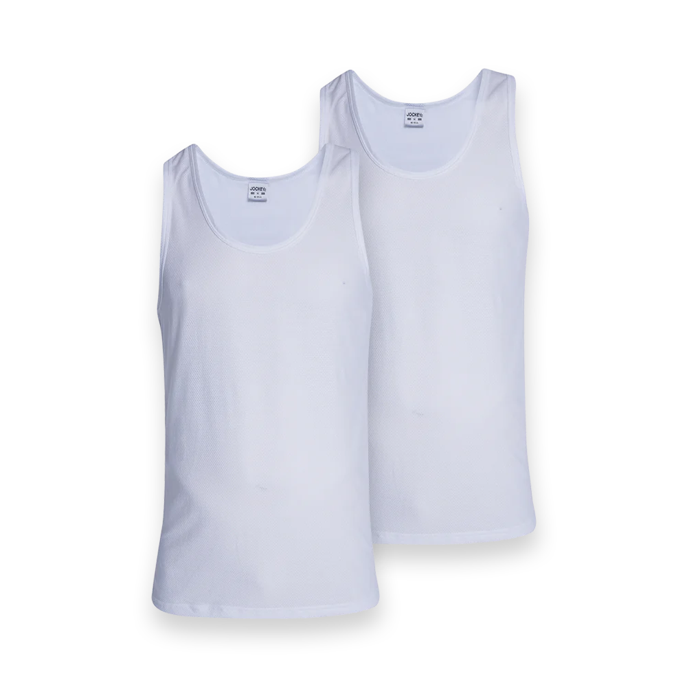 Eyelet Vest 2pk in White