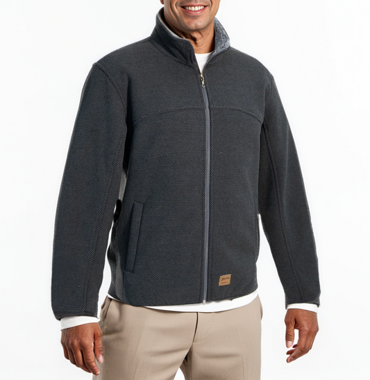 Waffle Sherpa Lined Jacket in Charcoal