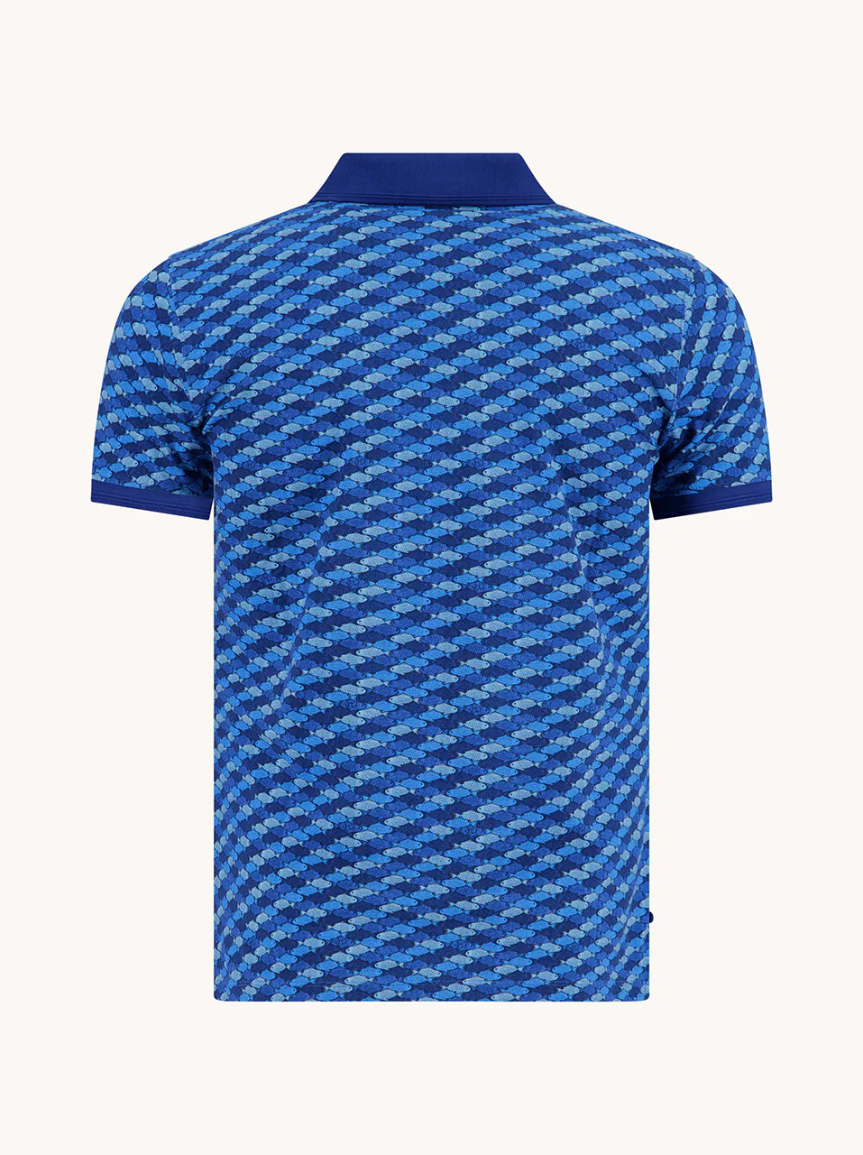 Graphic Fish SS Polo in Cobalt