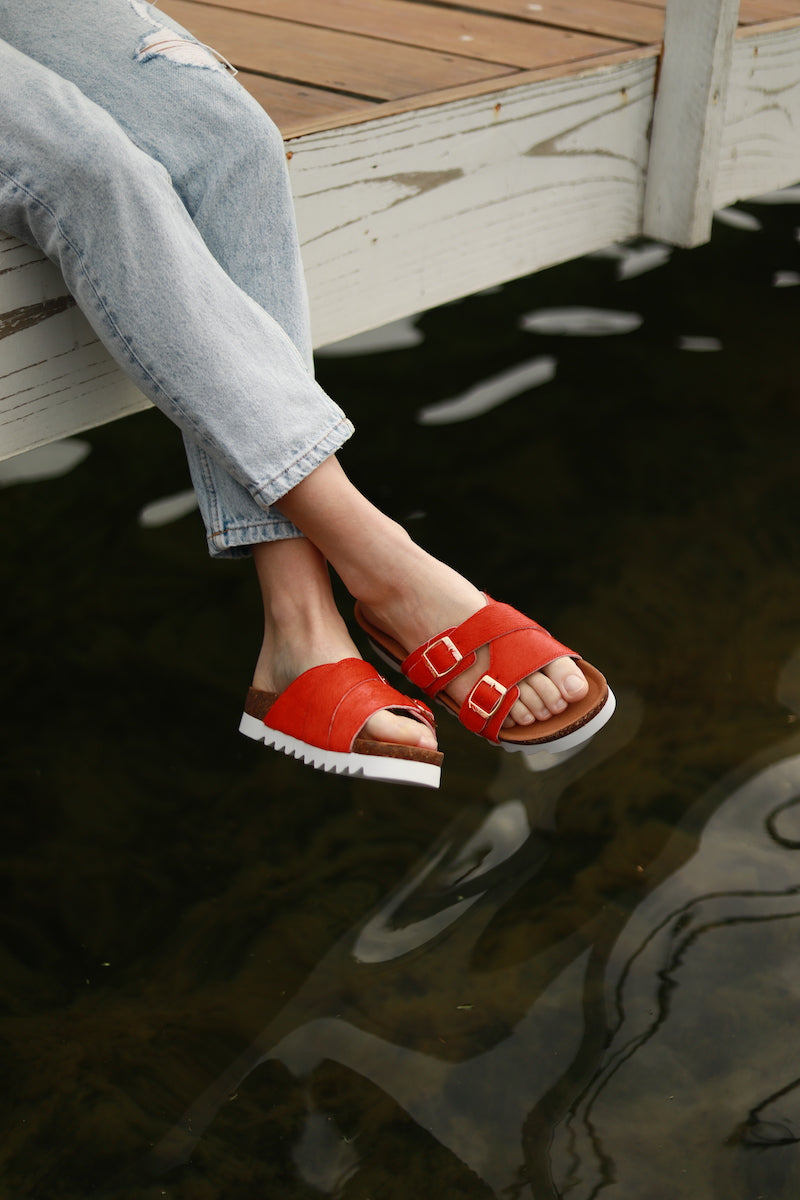 Julz Megan Sandal in Grapefruit | Shop AP Jones Online Now