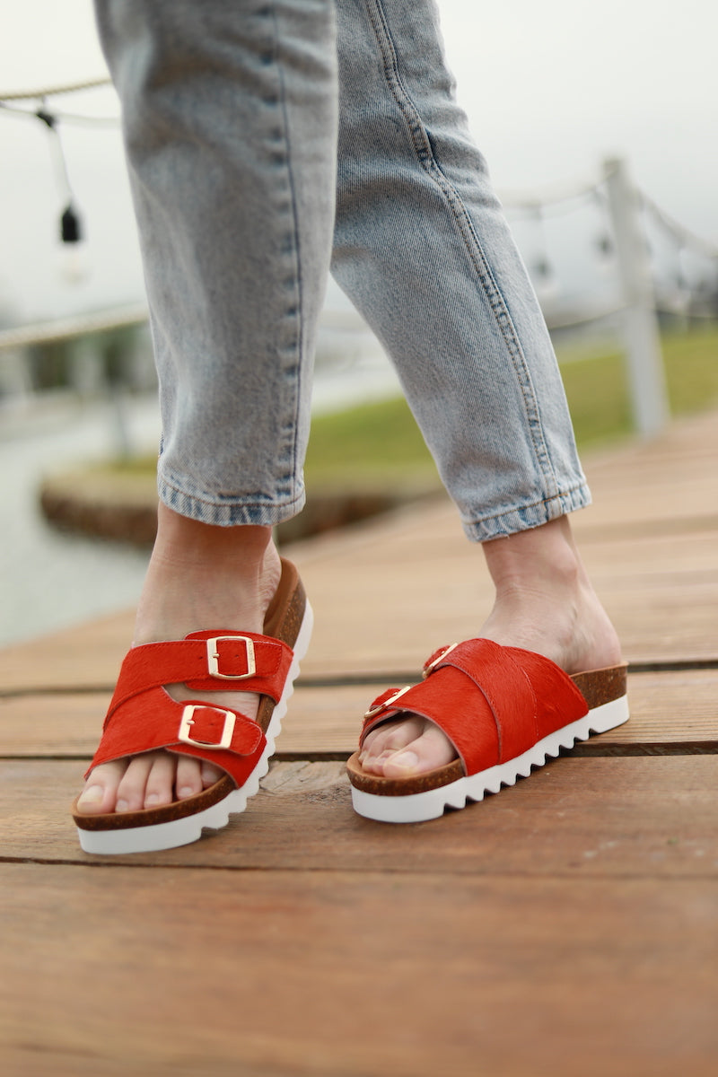 Julz Megan Sandal in Grapefruit | Shop AP Jones Online Now
