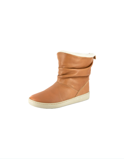 Iholide Wool-Lined Leather Short Boot in Caramel