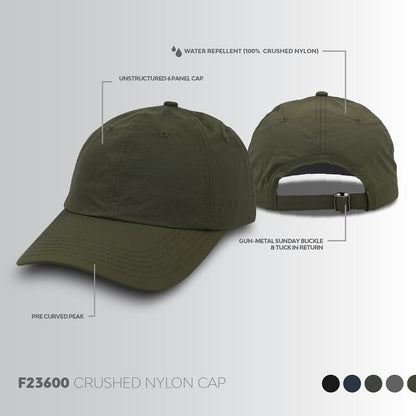 Crushed Nylon 6 Panel Cap