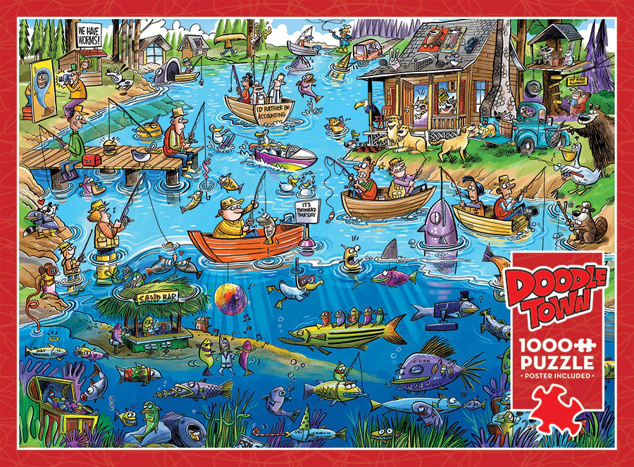 'Doodletown: Gone Fishing' 1000 Piece Puzzle