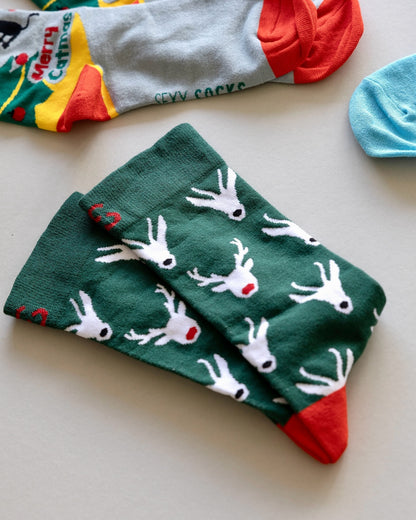 Rudolph Bamboo Christmas Socks