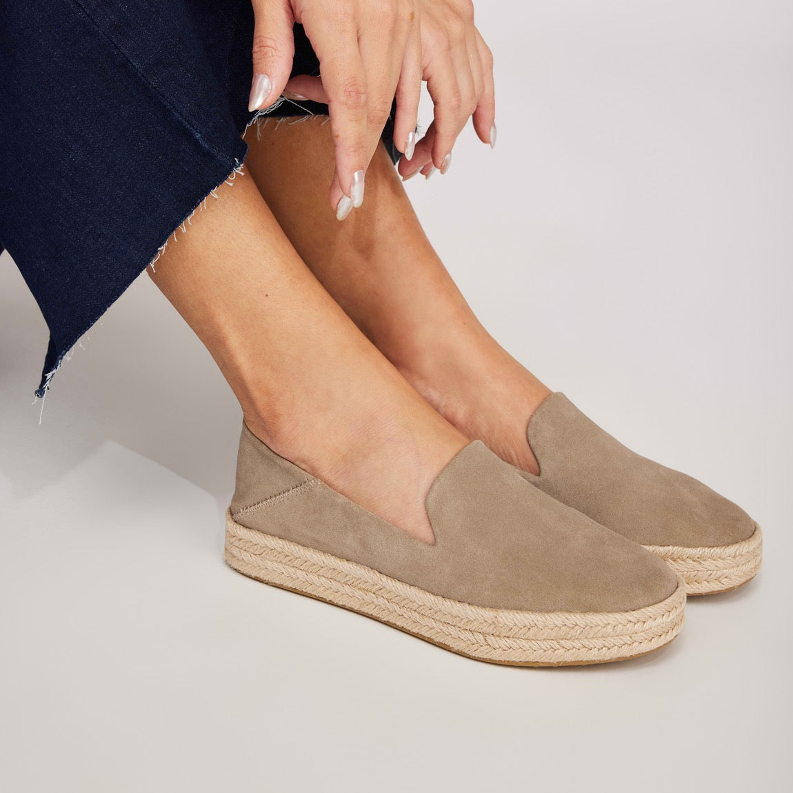 Carolina Suede Espadrille in Dune