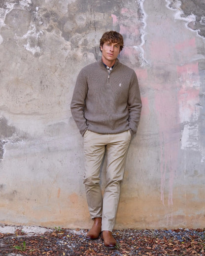 Albert 1/4 Zip Wool / Cotton Blend Knit