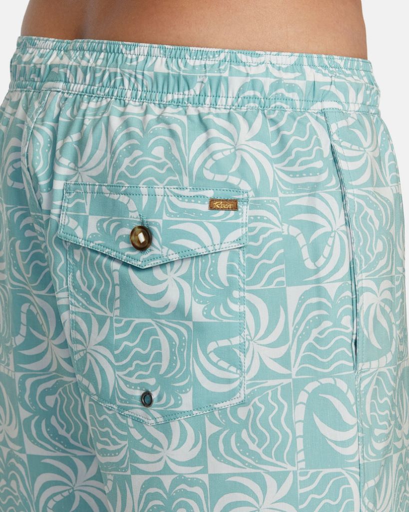 Exotica Elastic Waist Boardshorts “16 in Granite Green