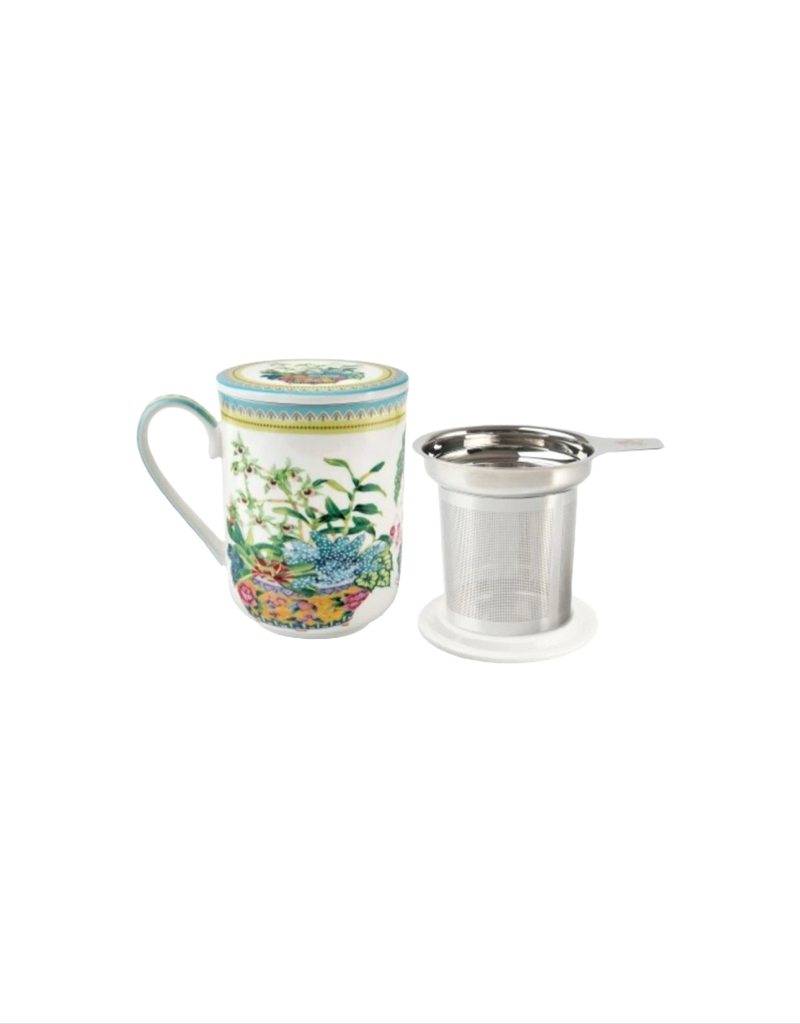 Gabby Malpas Jardin Mug with Infuser in Orchid