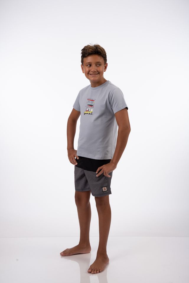Kids Surfari SS Tee in Frost Grey