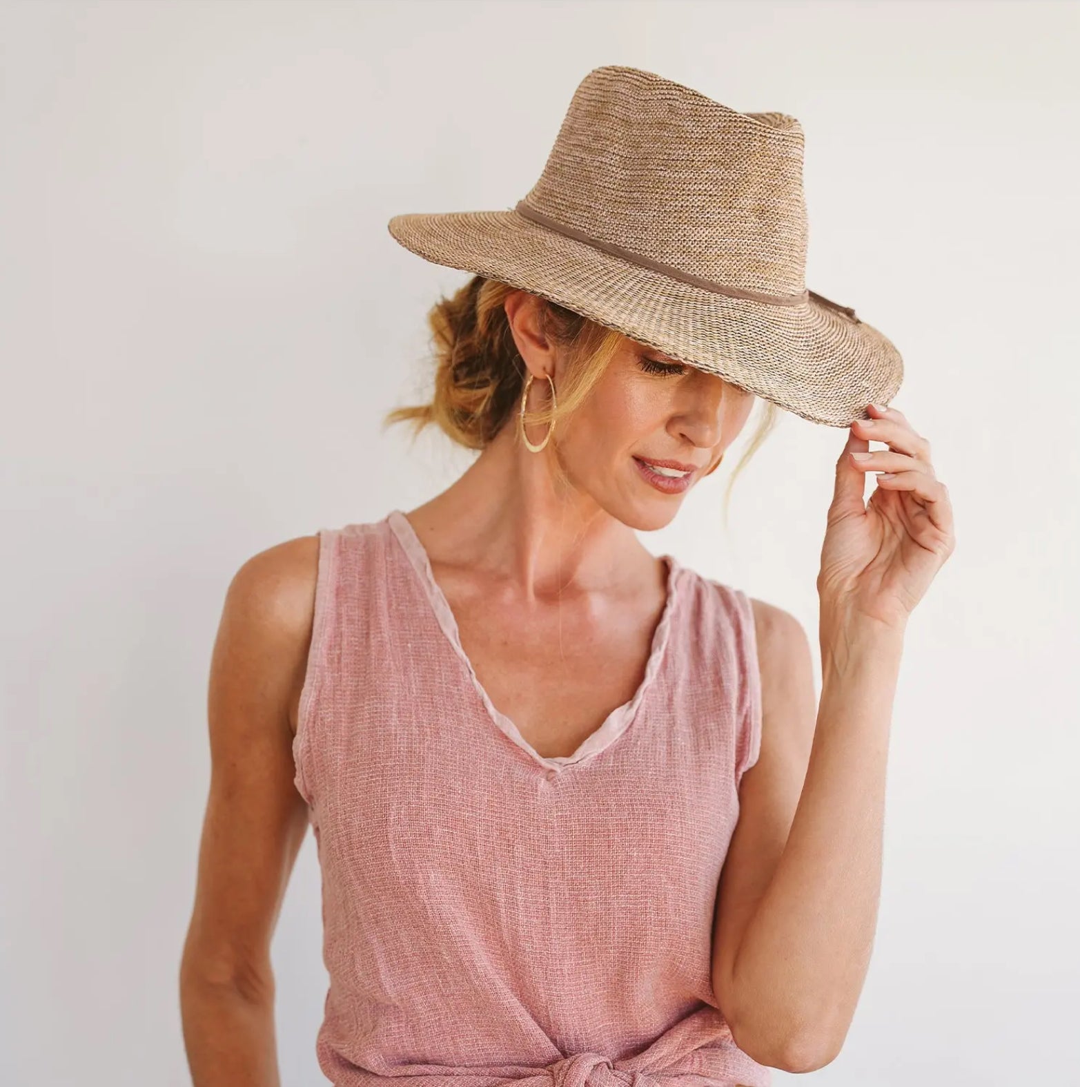 Gilly Fedora in Mixed Camel