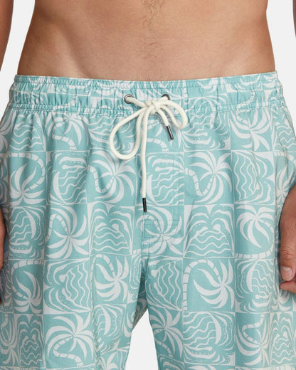 Exotica Elastic Waist Boardshorts “16 in Granite Green