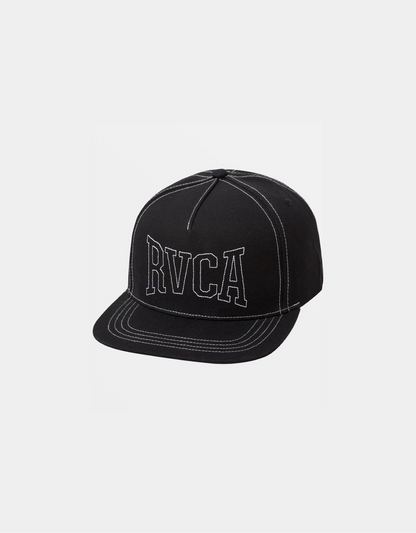 Stitch Snapback Hat in Black