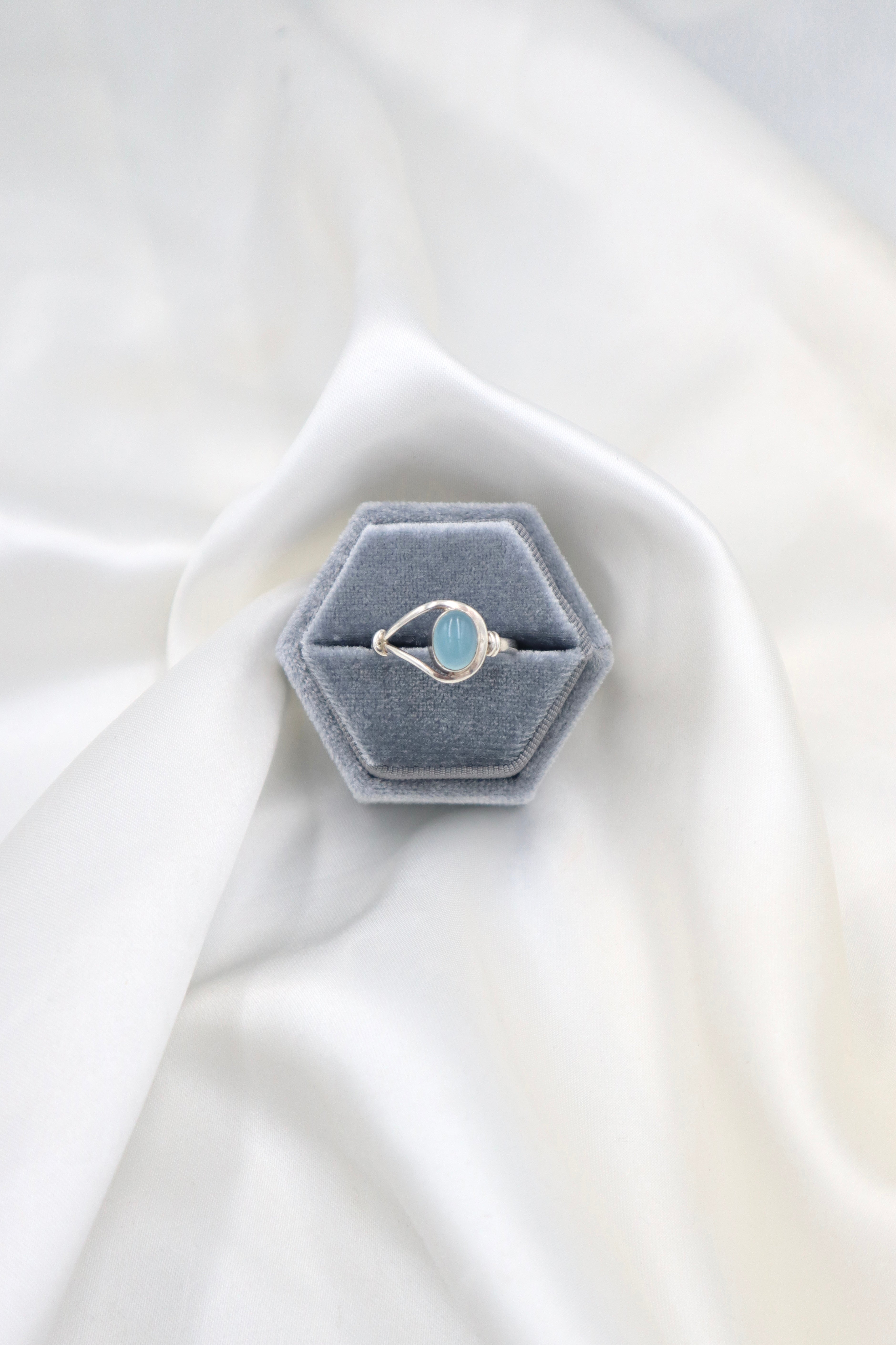 Sterling Silver 6/8 Blue Onyx Ring