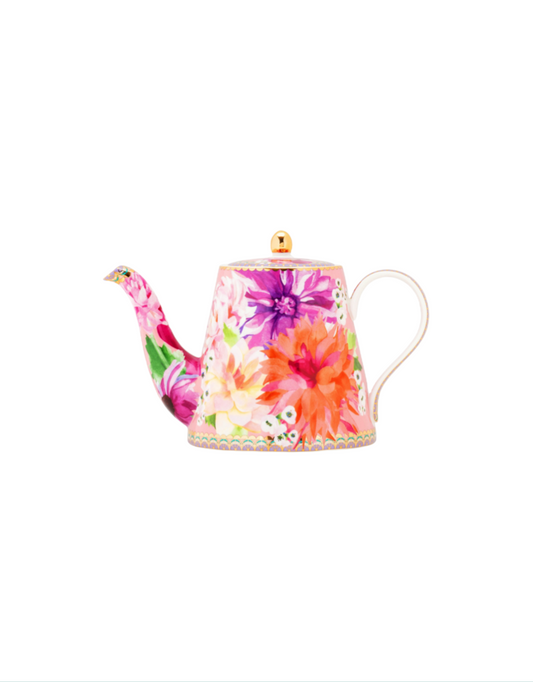 Dahlia Daze Teapot With Infuser in Pink