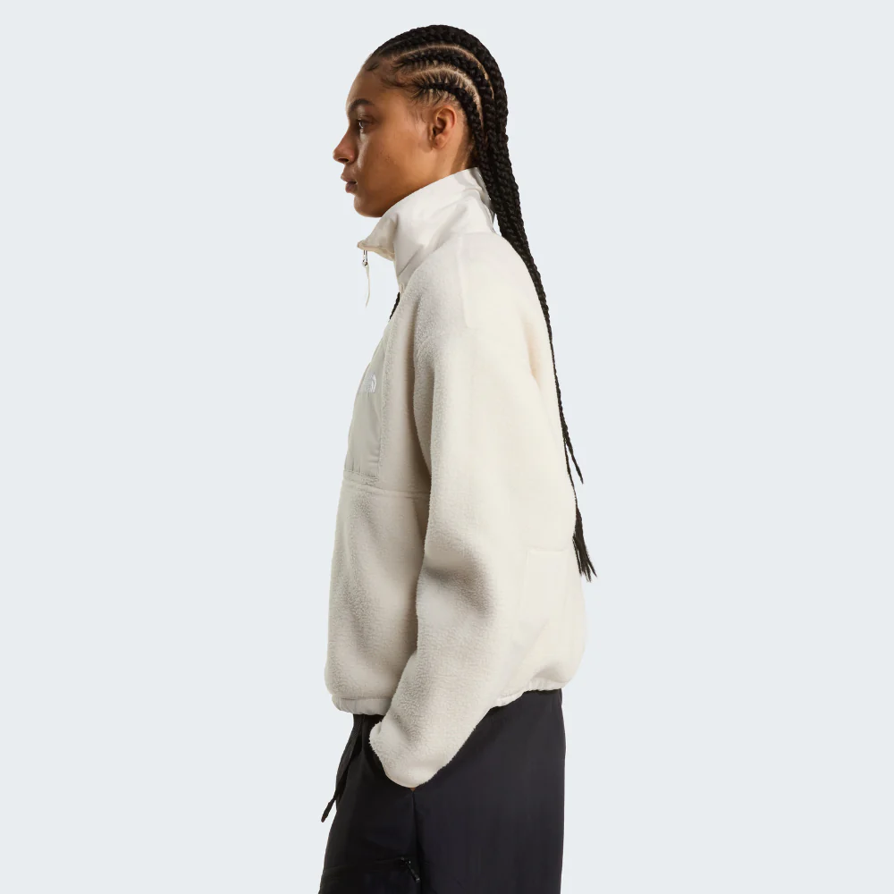 Yumiori Off Peak Full Zip Fleece Jacket in White Dune
