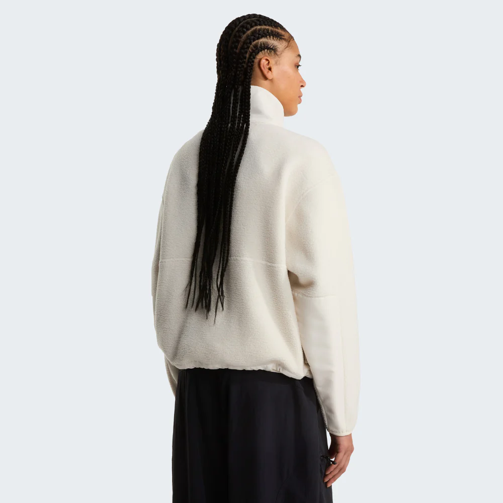 Yumiori Off Peak Full Zip Fleece Jacket in White Dune