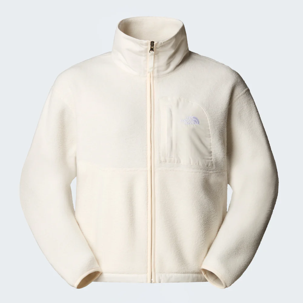 Yumiori Off Peak Full Zip Fleece Jacket in White Dune