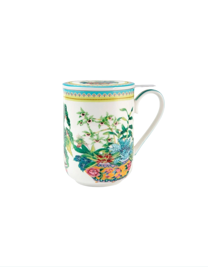 Gabby Malpas Jardin Mug with Infuser in Orchid