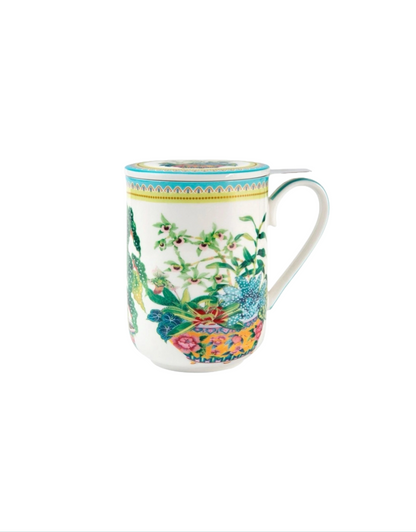 Gabby Malpas Jardin Mug with Infuser in Orchid