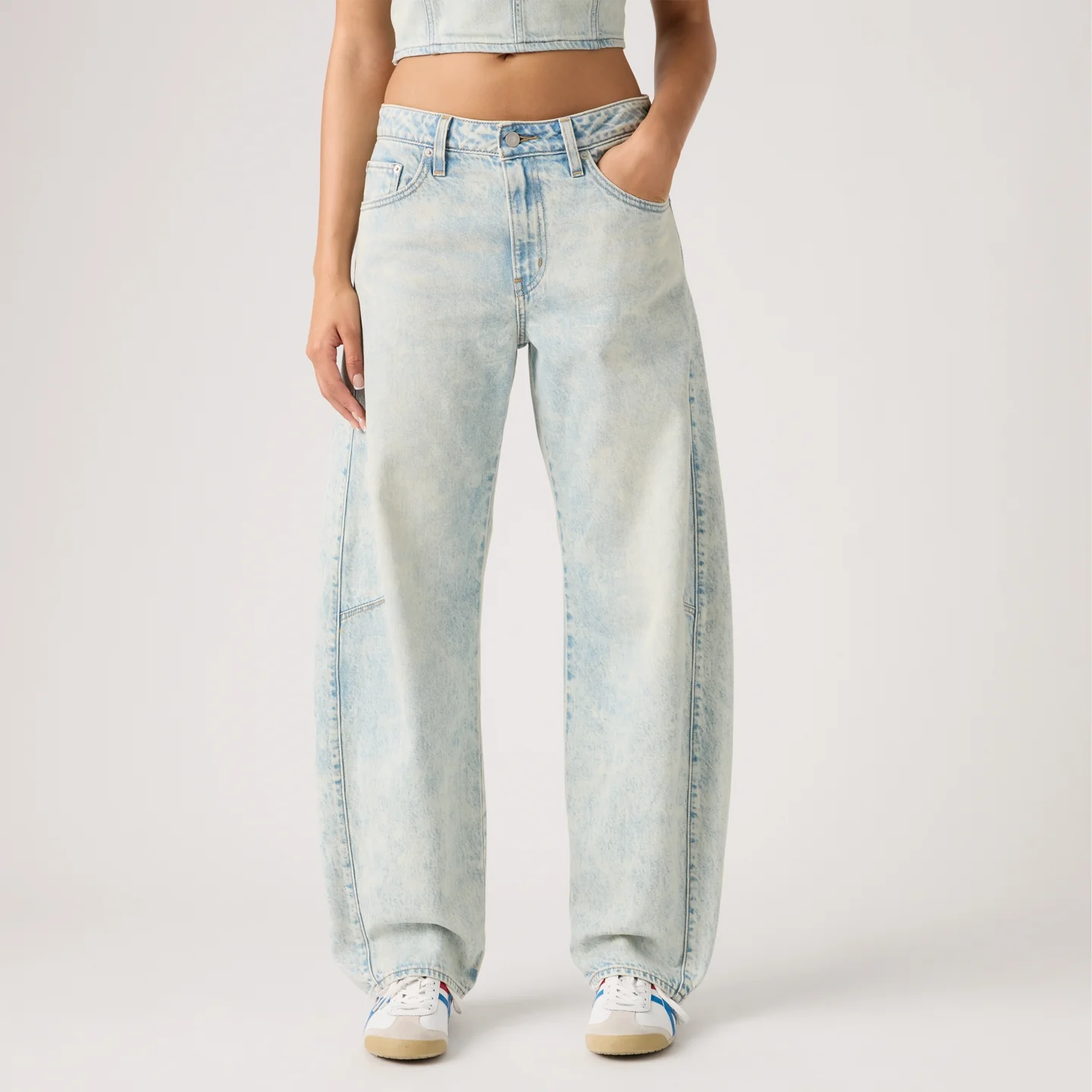 Baggy Dad Barrel Jeans in Cielito Lindo Acid
