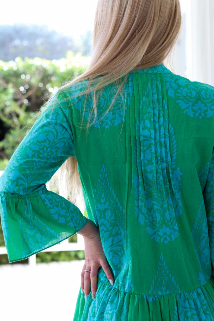 Boho Dress in Green / Blue