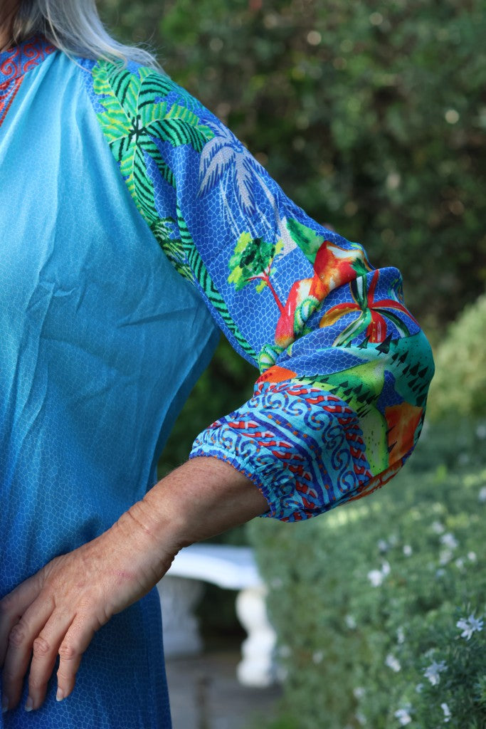 Arlene Raglan Maxi Dress in Turquoise
