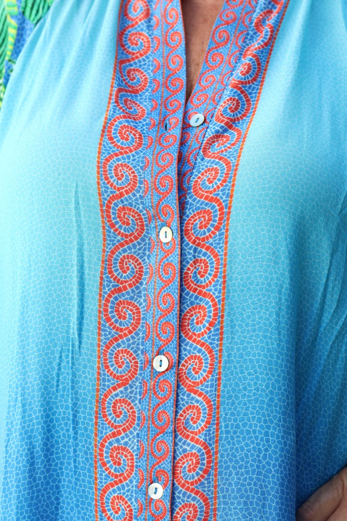 Arlene Raglan Maxi Dress in Turquoise