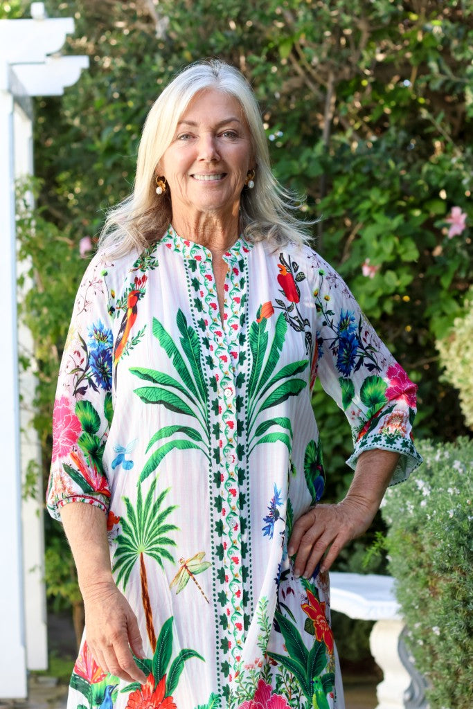 Arlene Raglan Maxi Dress in White