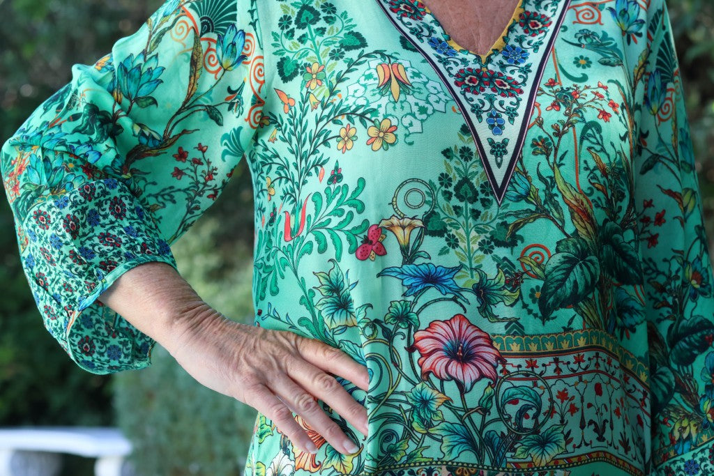 Plett V-Neck Dress in Greens