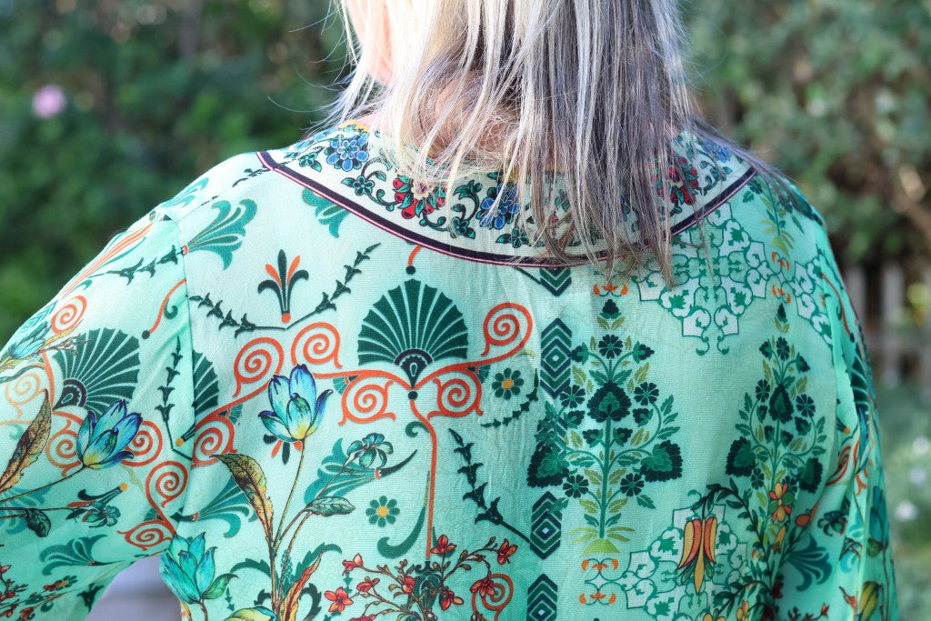 Plett V-Neck Dress in Greens